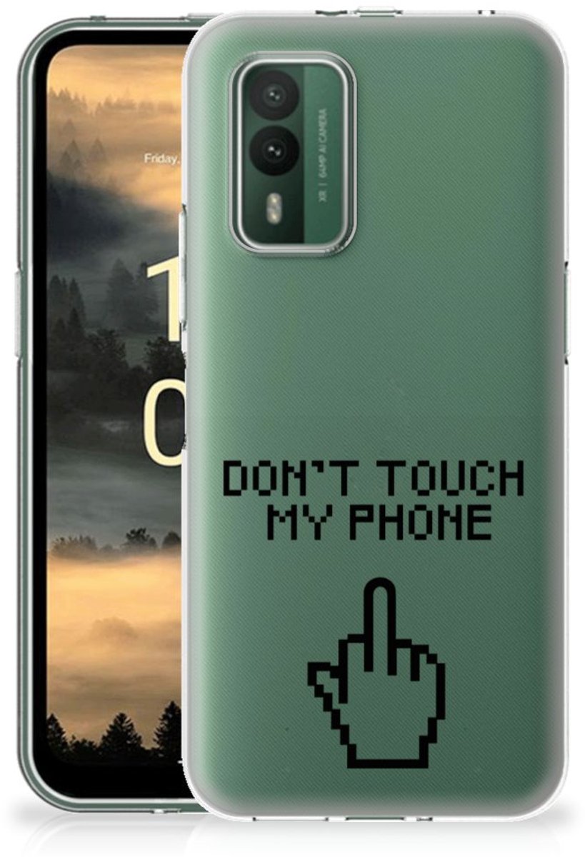 Nokia XR21 Silicone-hoesje Finger Don't Touch My Phone