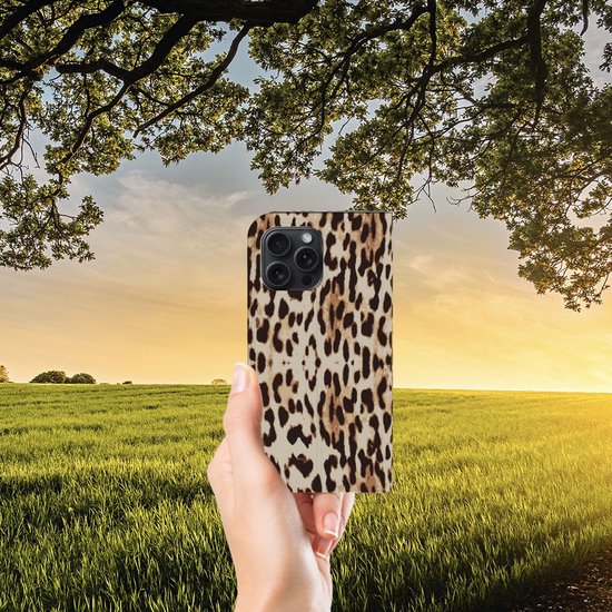 Étui pour Smartphone adapté à iPhone 15 Pro Max Book Cover Léopard