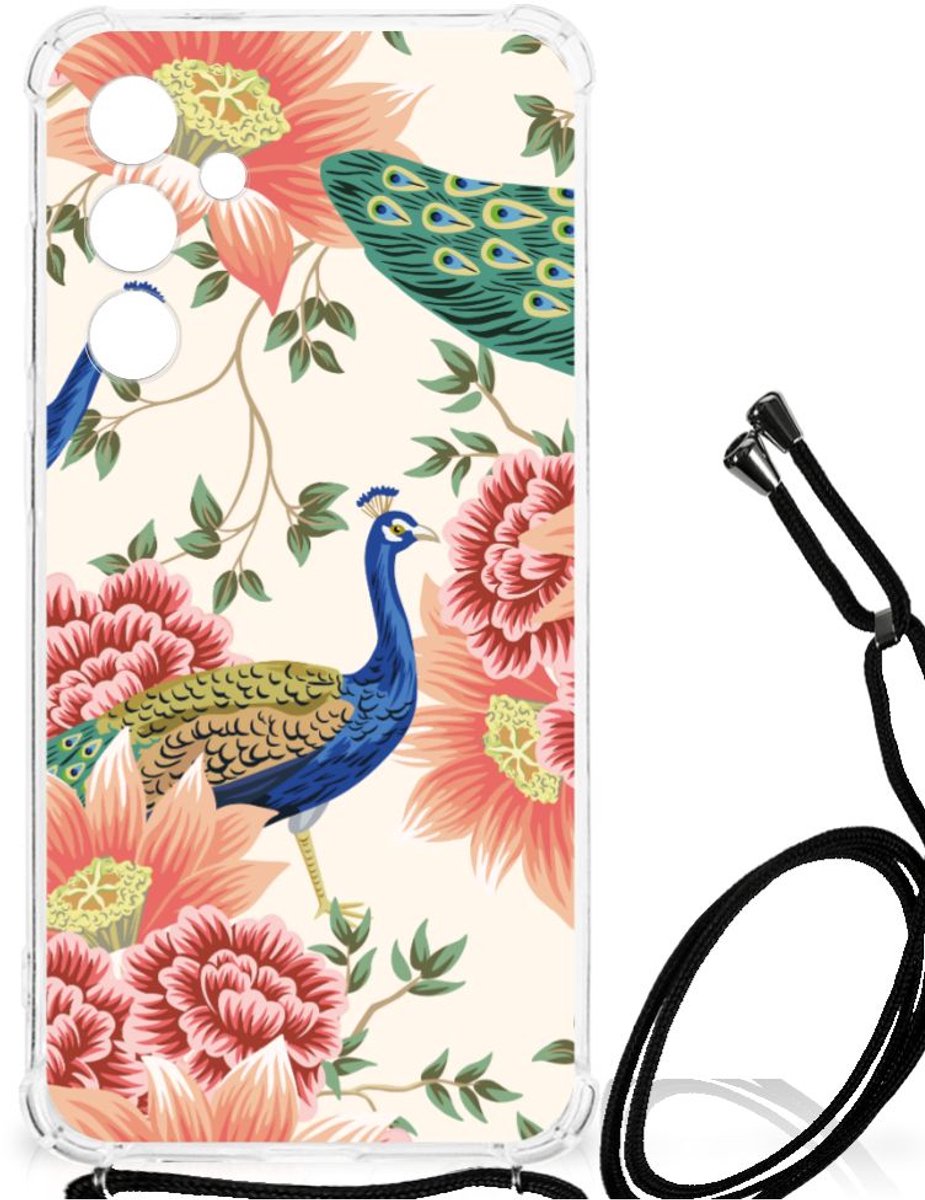 Case Anti-shock voor Samsung Galaxy A55 Pink Peacock
