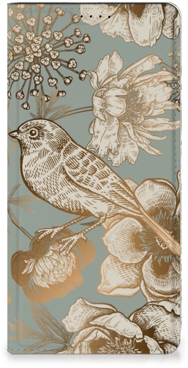 Smart Cover voor Samsung Galaxy A15 Vintage Bird Flowers