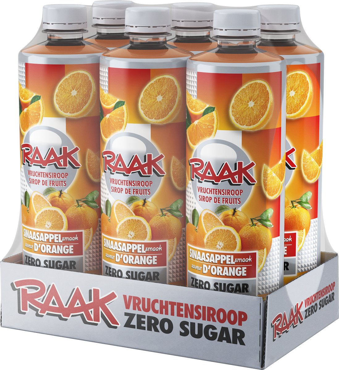 Raak - Vruchtensiroop - Sinaasappel - Zero Sugar - 6x 75 cl - Voordeelverpakking