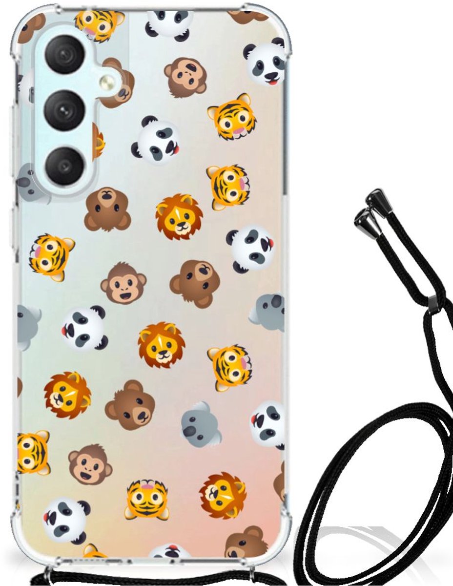 Doorzichtige Silicone Hoesje voor Samsung Galaxy S23 FE Dieren Emojis