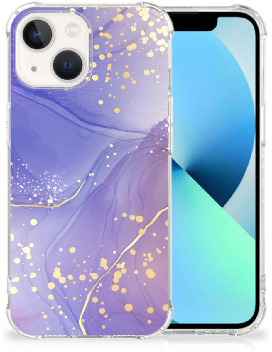 Back Cover voor iPhone 13 Watercolor Paars