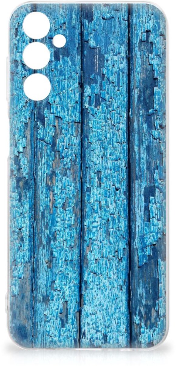 Samsung Galaxy M14 Bumper Hoesje Wood Blue