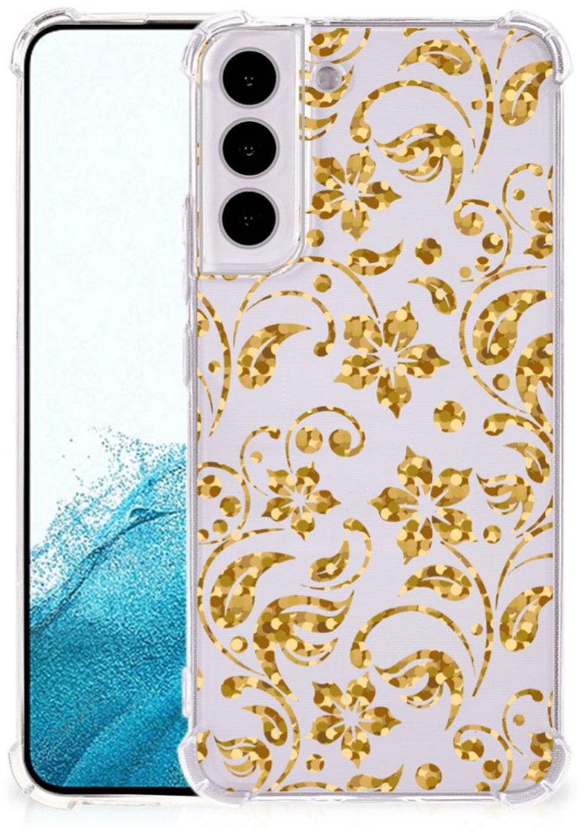 Samsung Galaxy S22 Plus Case Gouden Bloemen
