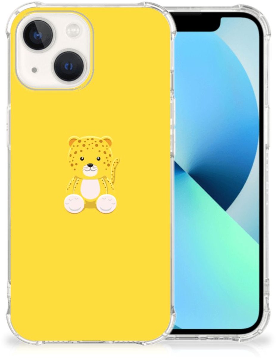 Back Cover voor iPhone 13 Stevig Bumper Hoesje Baby Leopard