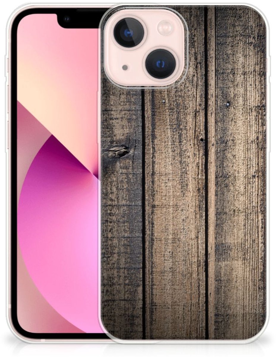 TPU Hoesje voor iPhone 13 mini Bumper Hoesje Steigerhout