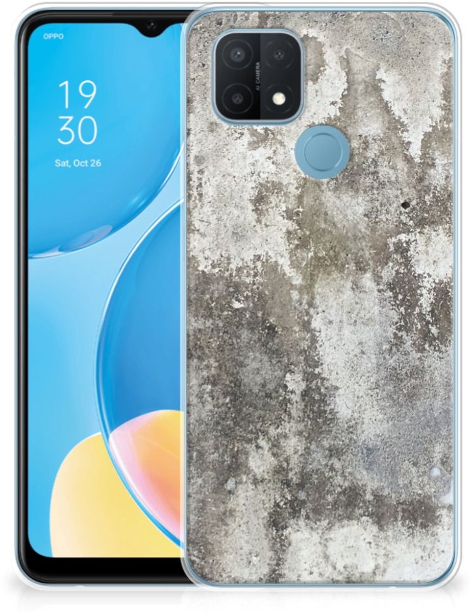 OPPO A15 TPU Siliconen Hoesje Beton Print