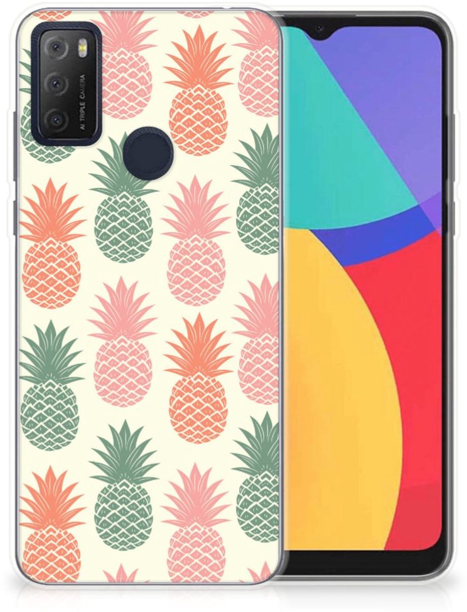 Alcatel 1S (2021) Siliconen Case Ananas