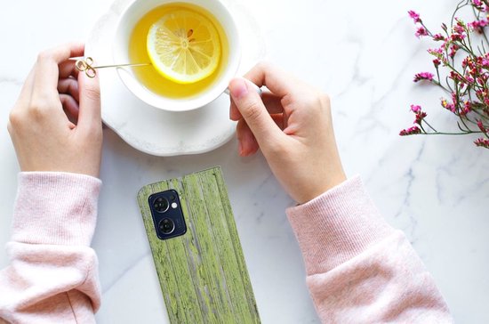 Coque de téléphone OPPO Find X5 Lite | Etui Portefeuille Reno7 5G Wood Vert