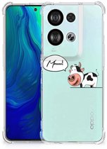 Coque arrière en silicone OPPO Reno8 coque de téléphone avec bordure transparente vache