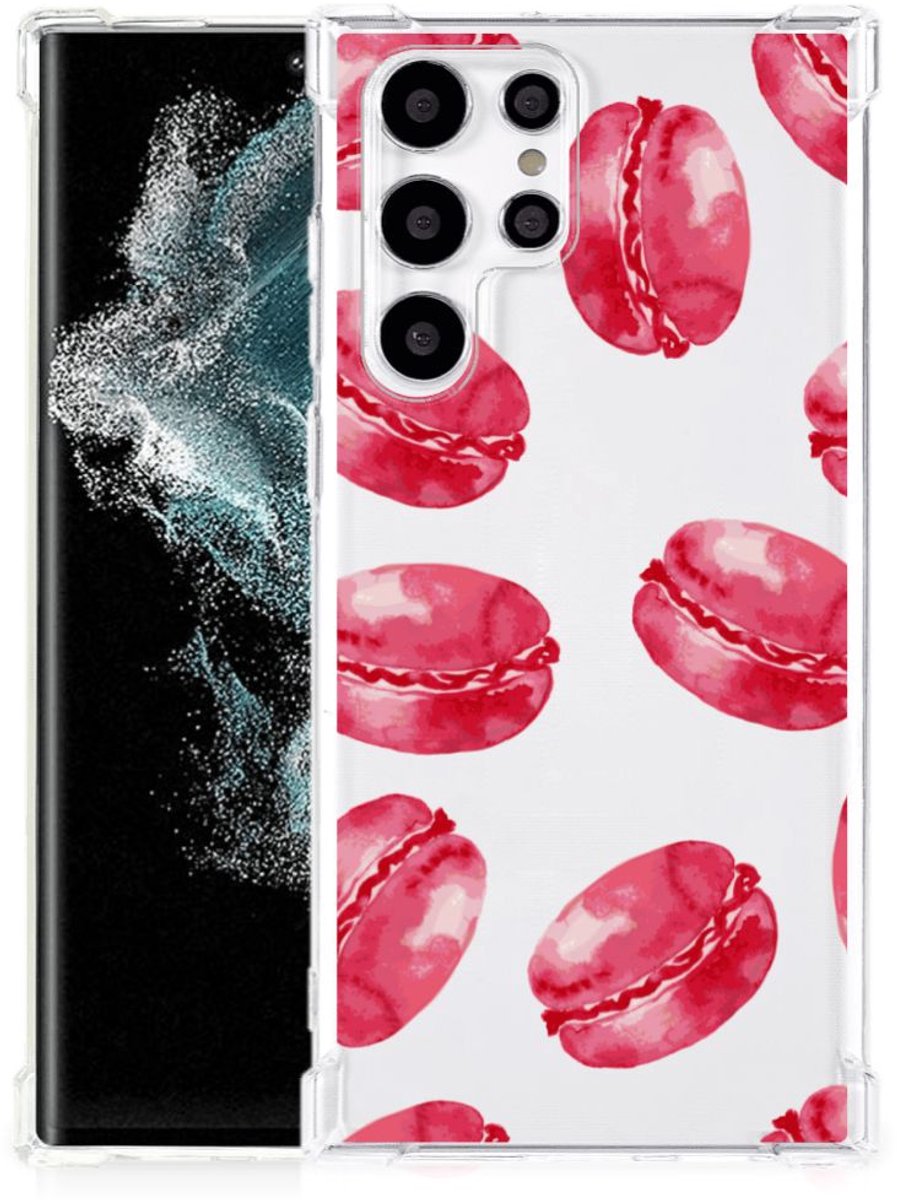 Samsung Galaxy S22 Ultra Beschermhoes Pink Macarons