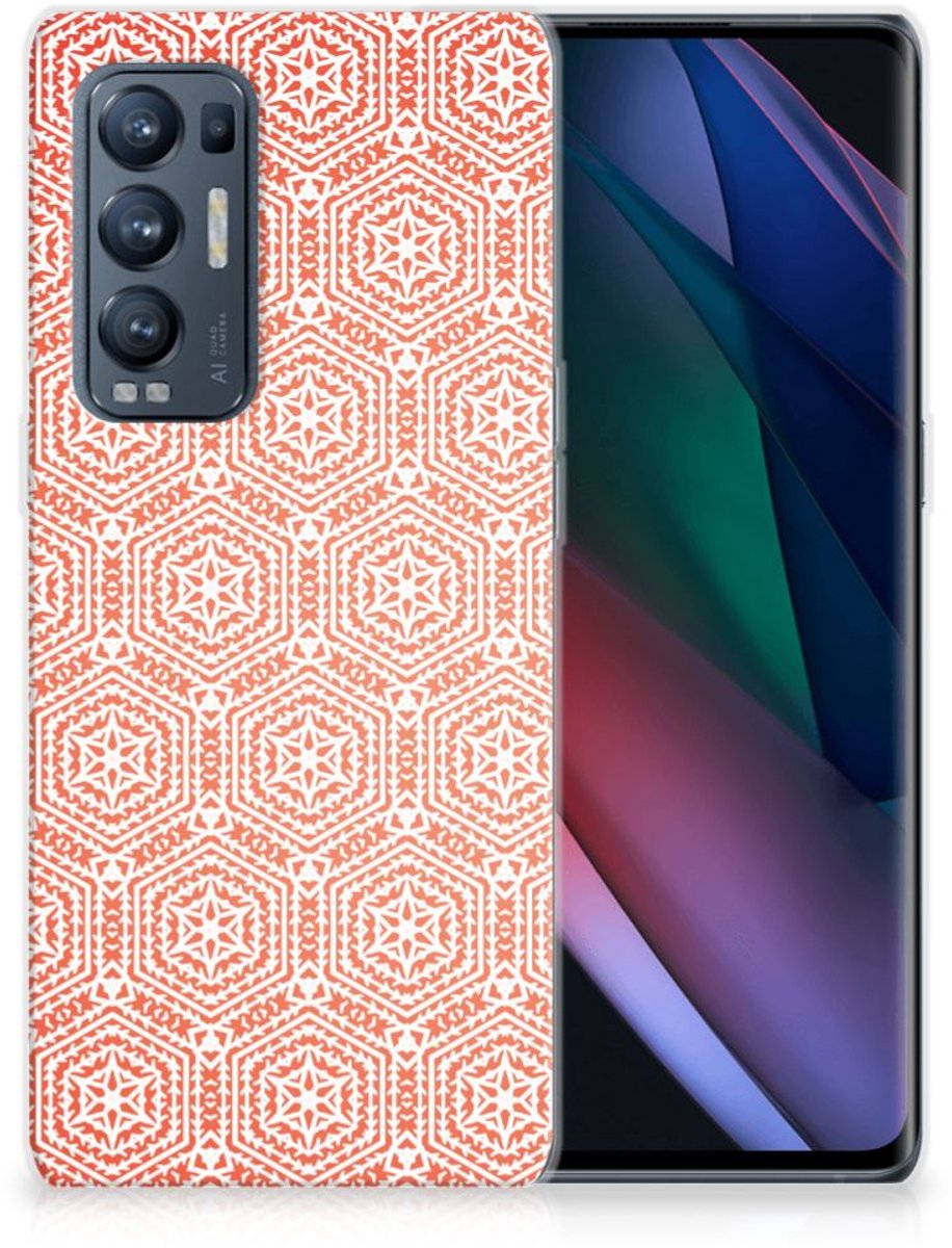 Back Cover voor OPPO Find X3 Neo TPU bumper Pattern Orange