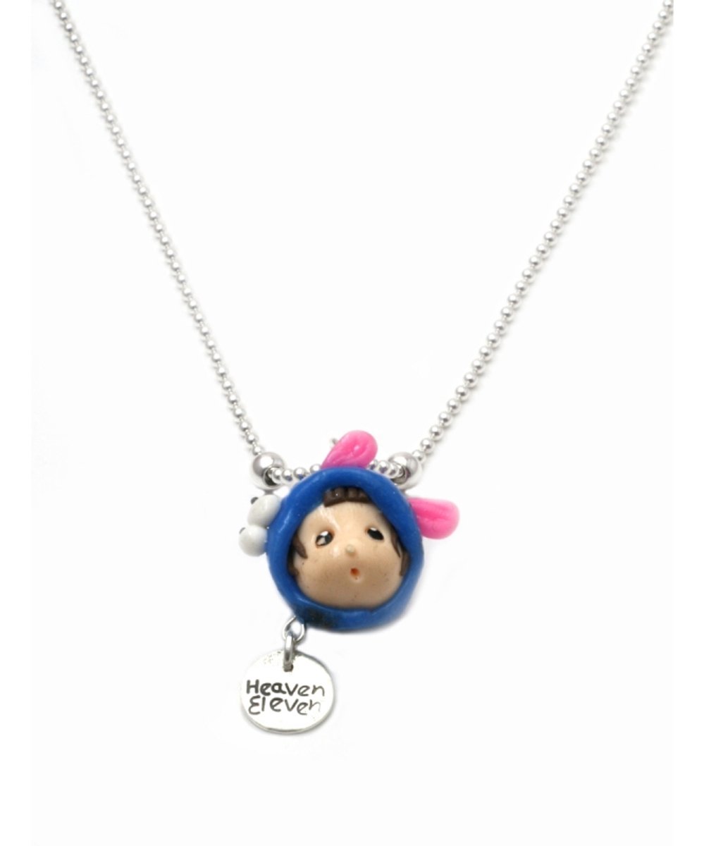 Heaven Eleven KIDS - Meisjes - ketting - ballchain - rvs - pop - blauw