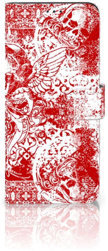 Cas de téléphone portable Nokia G11 | Étui style livre G21 crâne d' Angel rouge