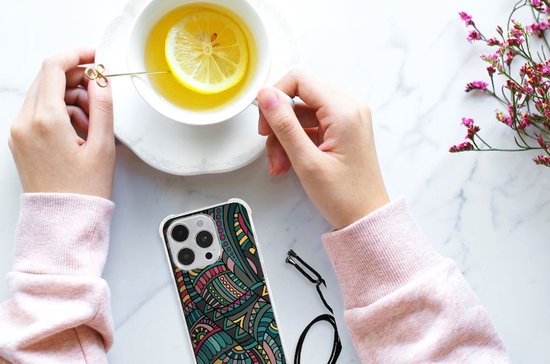 Coque de téléphone iPhone 14 Pro Max Phone Case avec bordure transparente Aztec