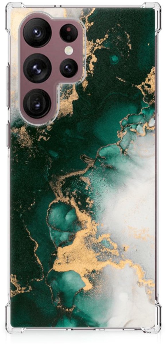 Anti-Shock Hoesje voor Samsung Galaxy S23 Ultra Marmer Groen