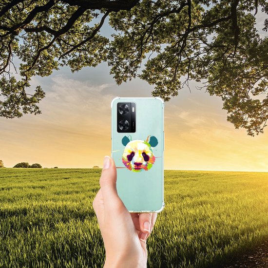 Coque en silicone OPPO A57 | A57 | Coque pour téléphone A77 4G avec bordure transparente Panda Color