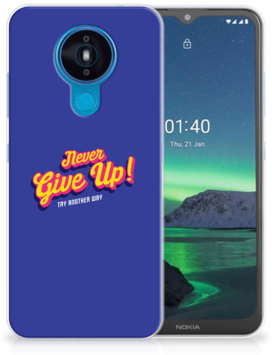 Nokia 1.4 Siliconen hoesje met naam Never Give Up
