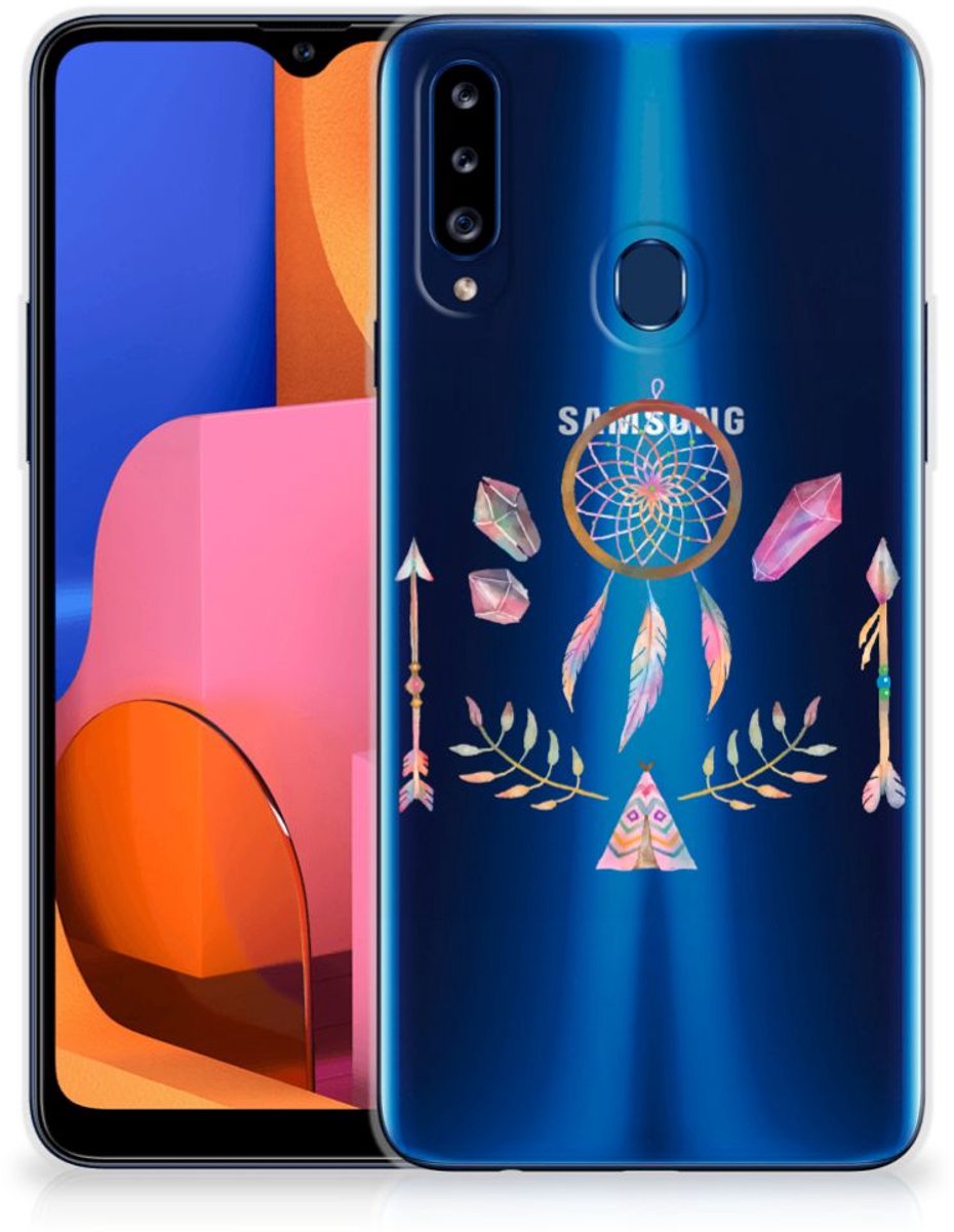 Back Cover voor Samsung Galaxy A20s Telefoonhoesje met Naam Boho Dreamcatcher
