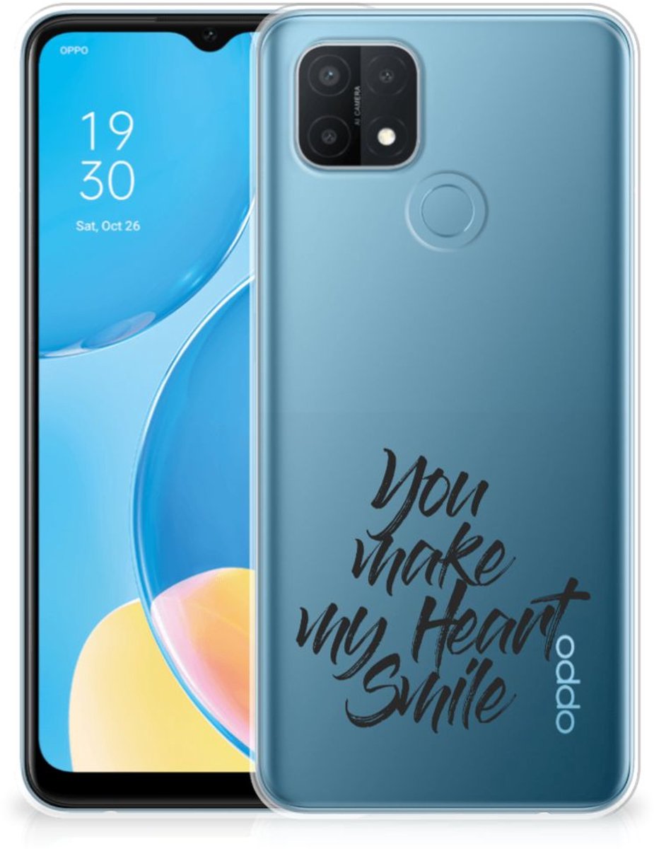 OPPO A15 Siliconen hoesje met naam Heart Smile