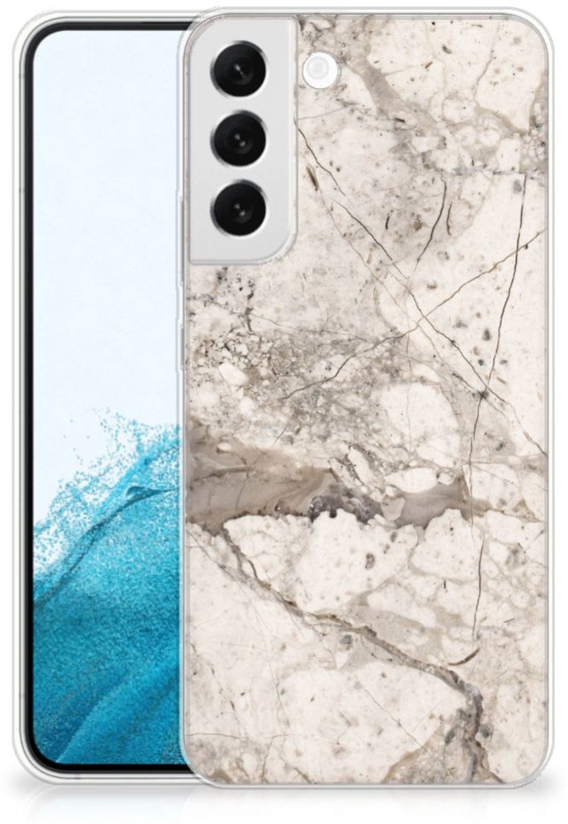 Samsung Galaxy S22 Plus TPU Siliconen Hoesje Marmer Beige