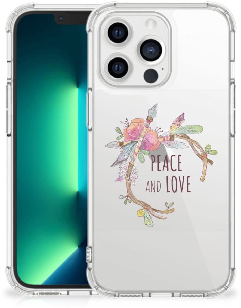 iPhone 13 Pro Max Stevig Bumper Hoesje Boho Text