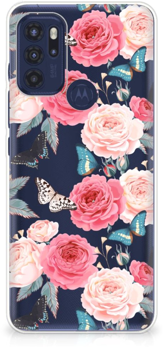 Motorola Moto G60s TPU Case Butterfly Roses