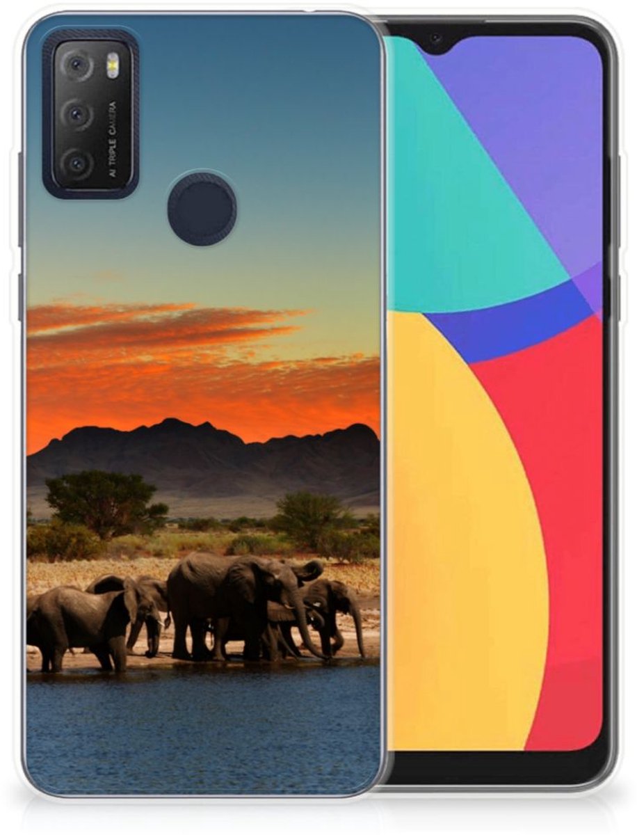 Alcatel 1S (2021) TPU Hoesje Olifanten