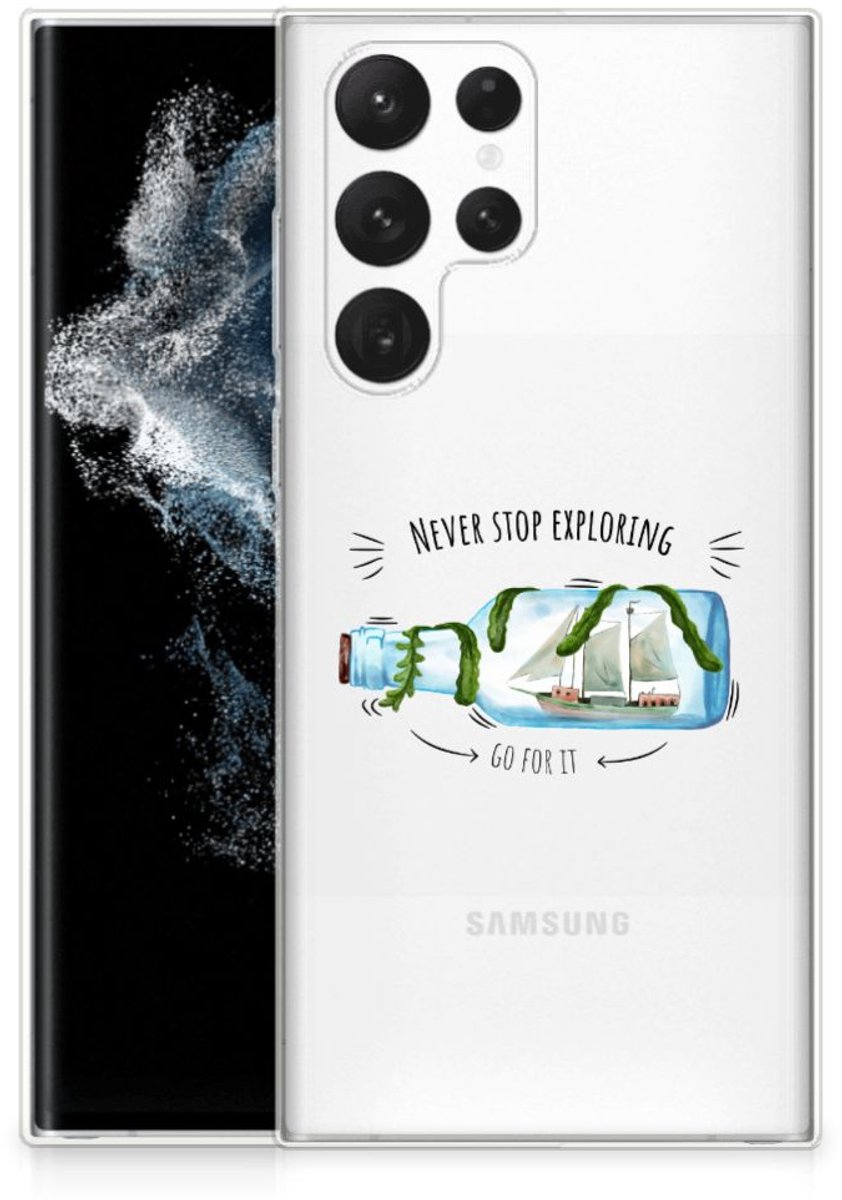 Samsung Galaxy S22 Ultra Telefoonhoesje met Naam Boho Bottle