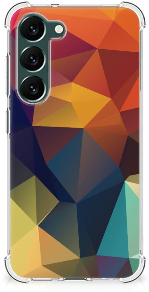 Back Cover voor Samsung Galaxy S23 Plus Shockproof Case Polygon Color