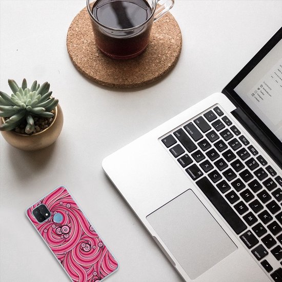 Coque arrière Coque en Siliconen TPU OPPO A15 Coque pour smartphone Swirl Pink