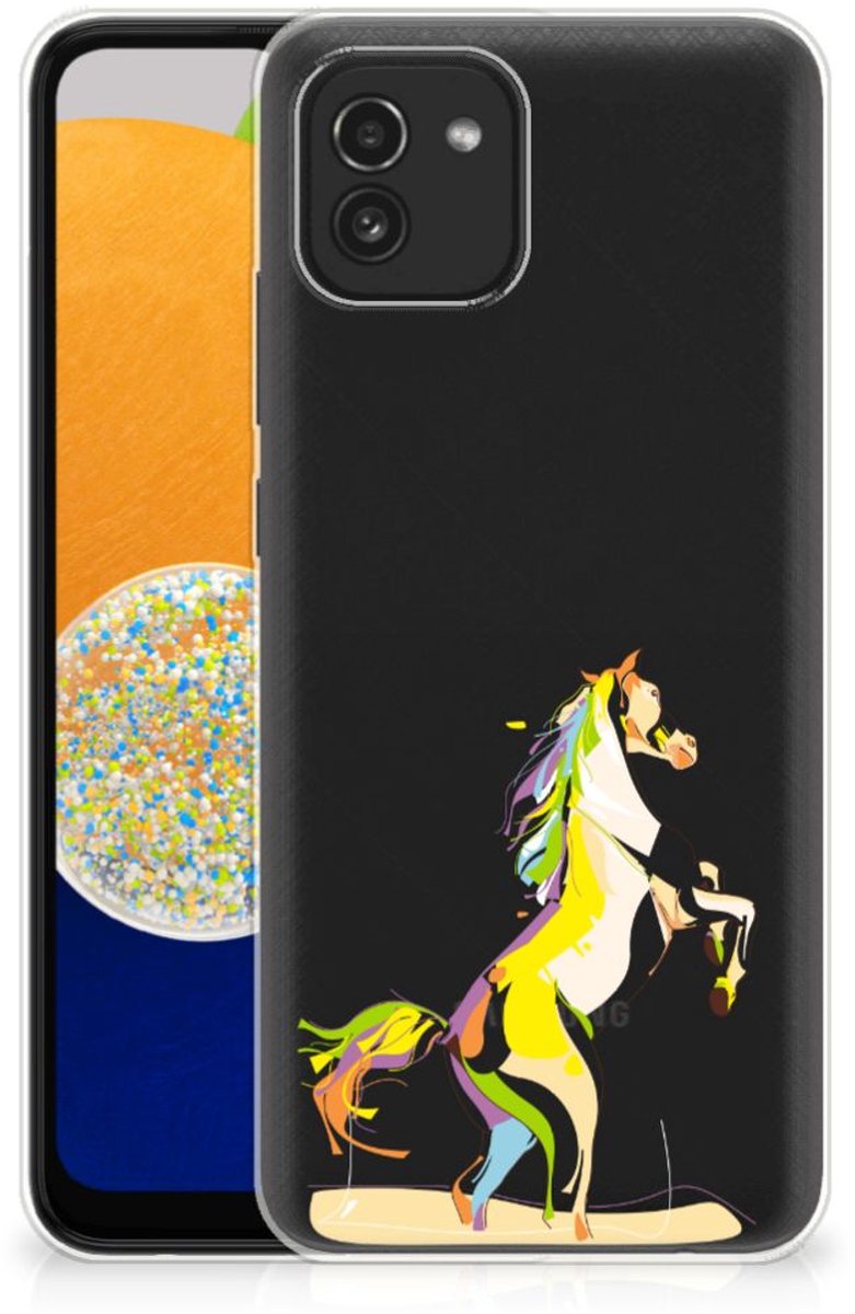Samsung Galaxy A03 Telefoonhoesje met Naam Horse Color