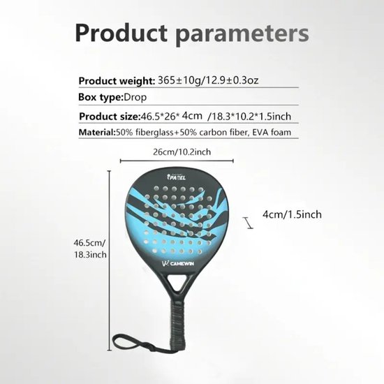 Cwin 4013 Padel Racket Nivard Padel Racket - Padelrackets - Padelracket - 4013 Blauw | bol