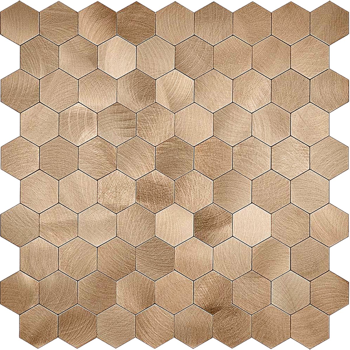 Zelfklevende Mozaïek Tegel - Afimona Hexagon - Geborsteld Brons - 291x286x4mm