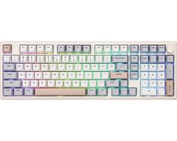 EPOMAKER Galaxy 100 – Grijs – Mechanisch Draadloos Toetsenbord – RGB – 100% – QWERTY – Gaming Keyboard – Feker Marble White Switch