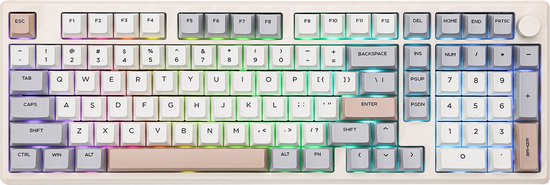 EPOMAKER Galaxy 100 - Grijs - Mechanisch Draadloos Toetsenbord - RGB - 100% - QWERTY - Gaming Keyboard - Feker Marble White Switch