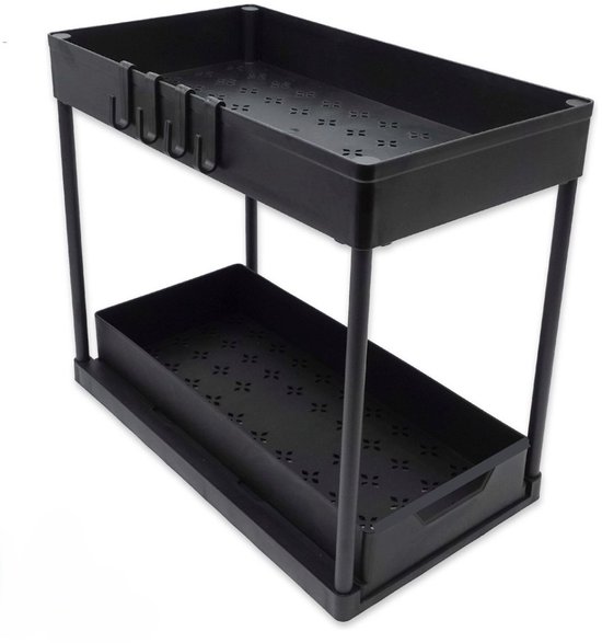 Organisateur d'armoires de cuisine Ceruzo – Tiroir coulissant – Support de rangement avec plateaux et Crochet suspendus – Organisateur de Cuisine