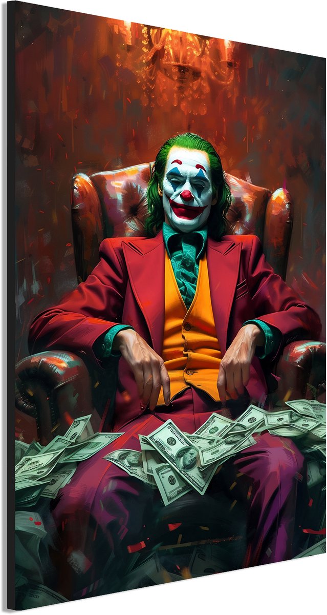 Wanddecoratie Metaal - Aluminium Schilderij Chaos regeert vandaag - 30 x 20 cm - Clown - Muurdecoratie woonkamer en slaapkamer - Inclusief ophangsysteem - Modern - Modern - Displate alternatief