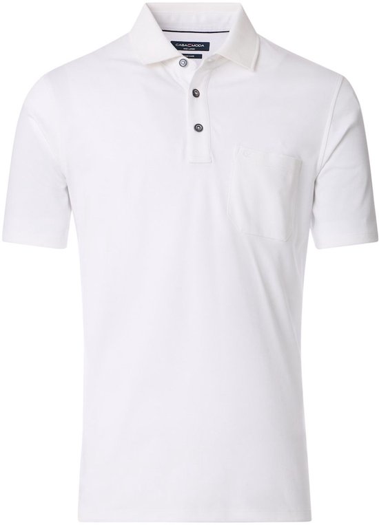 Polo Wit avec poche poitrine 3 boutons Casa Moda - XL