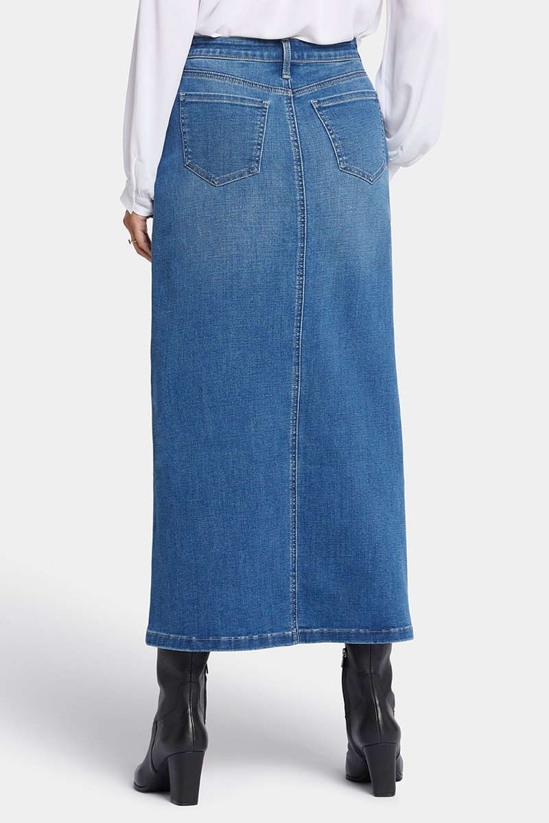 Lange Rok Met Hoge Taille en Middenvoor Split