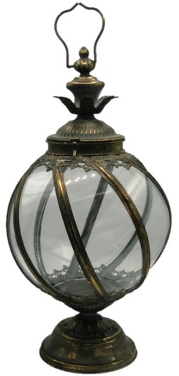 Boutique Trukado - Lantaarn Glazen Bol op Voet Victoriaanse Stijl - mooie gemaakt - zware kwaliteit - (hxwxd) ca. 52cm x 27,5cm x 27,5cm