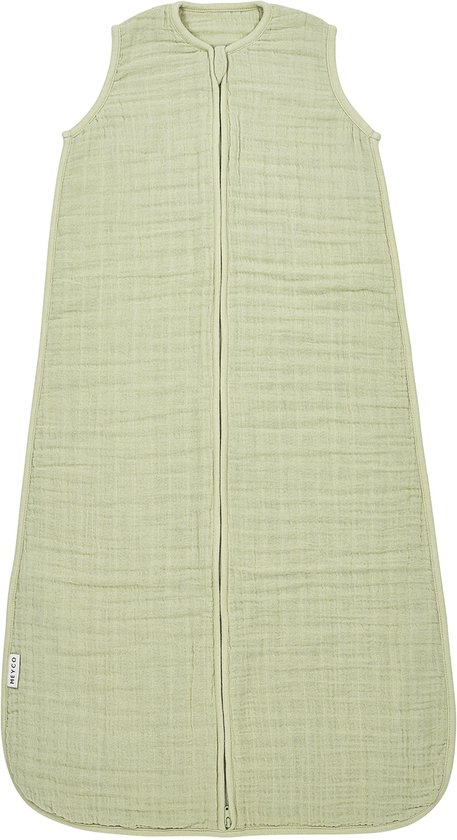 Meyco Baby Uni baby zomerslaapzak - pre-washed hydrofiel - soft olive - 70cm - 0.5 TOG