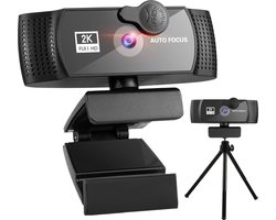 Audyn Webcam - 5MP - 2K Full HD - met Microfoon - voor PC - incl. Cover & Tripod - Streaming Camera - Webcams