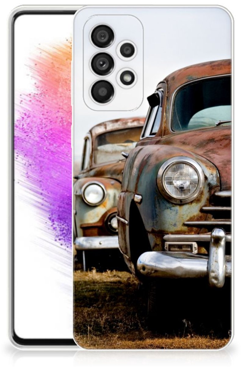 Samsung Galaxy A73 5G Siliconen Hoesje met foto Vintage Auto