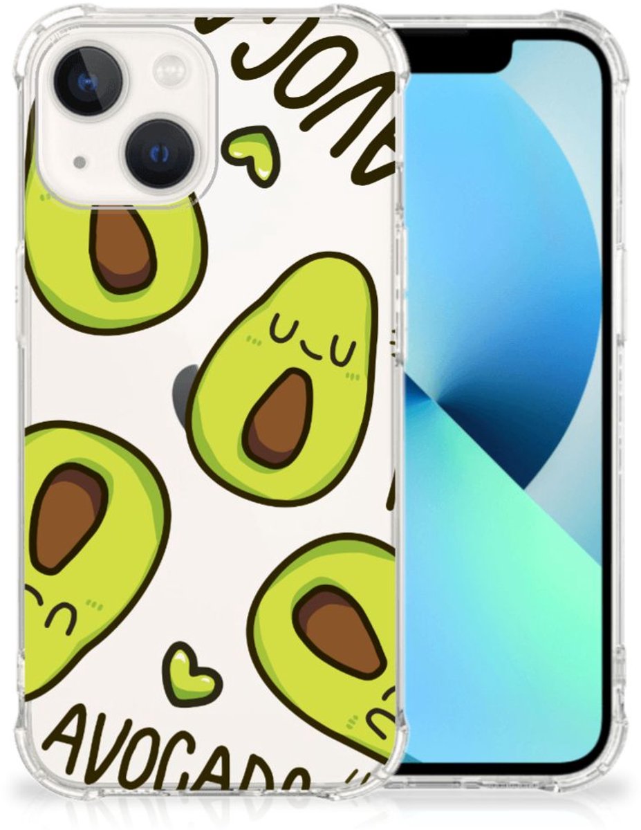 iPhone 13 Stevig Bumper Hoesje Avocado Singing