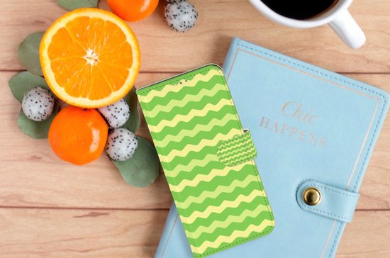 Étui de téléphone OPPO A15 Étui de livre Vagues Vert