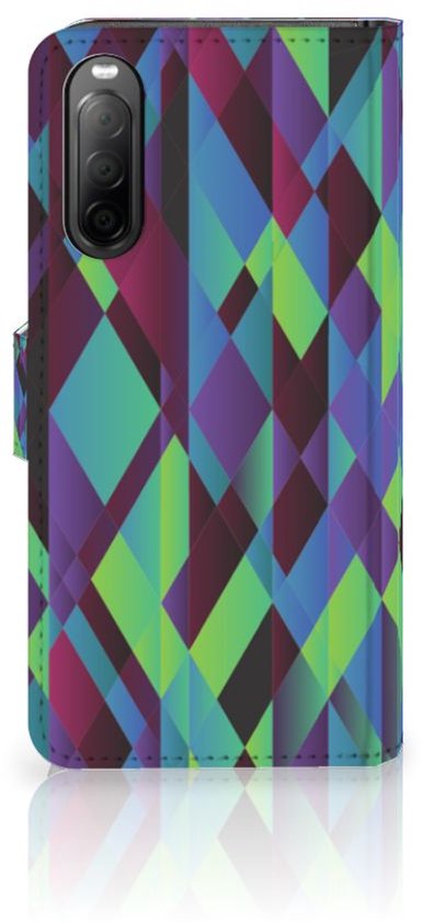 PU Cuir Premium Flip Case pour Sony Xperia 10 IV Coque Résumé Vert Bleu