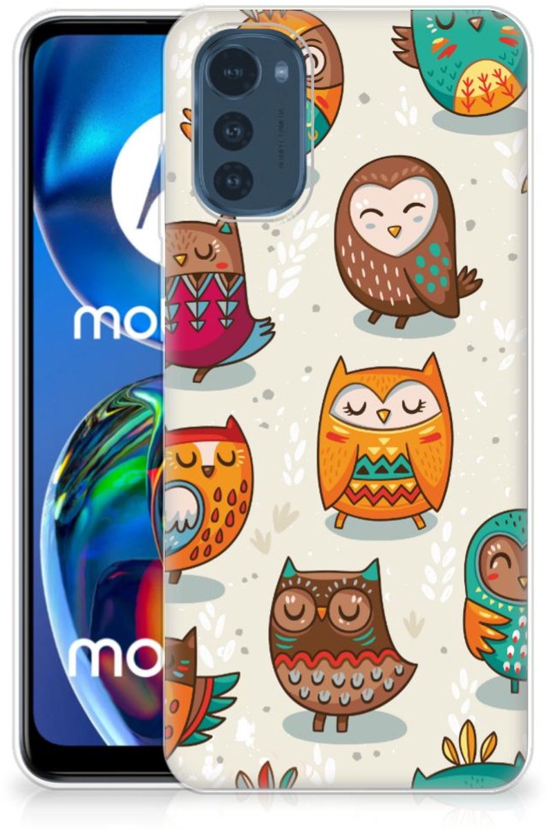 Motorola Moto E32/E32s TPU Hoesje Vrolijke Uilen