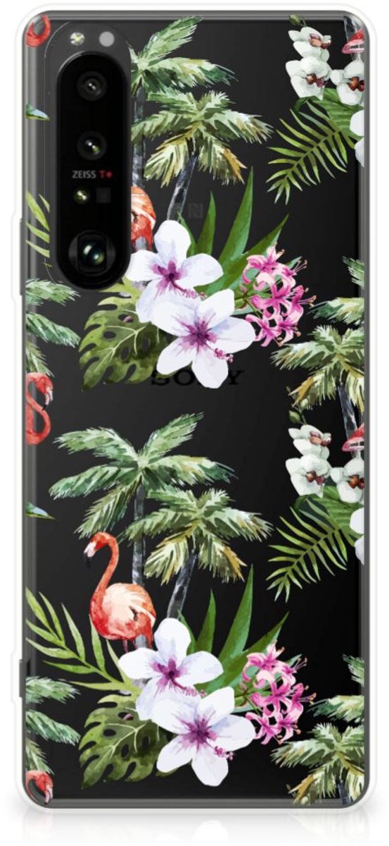 Sony Xperia 1 III TPU Hoesje Flamingo Palms
